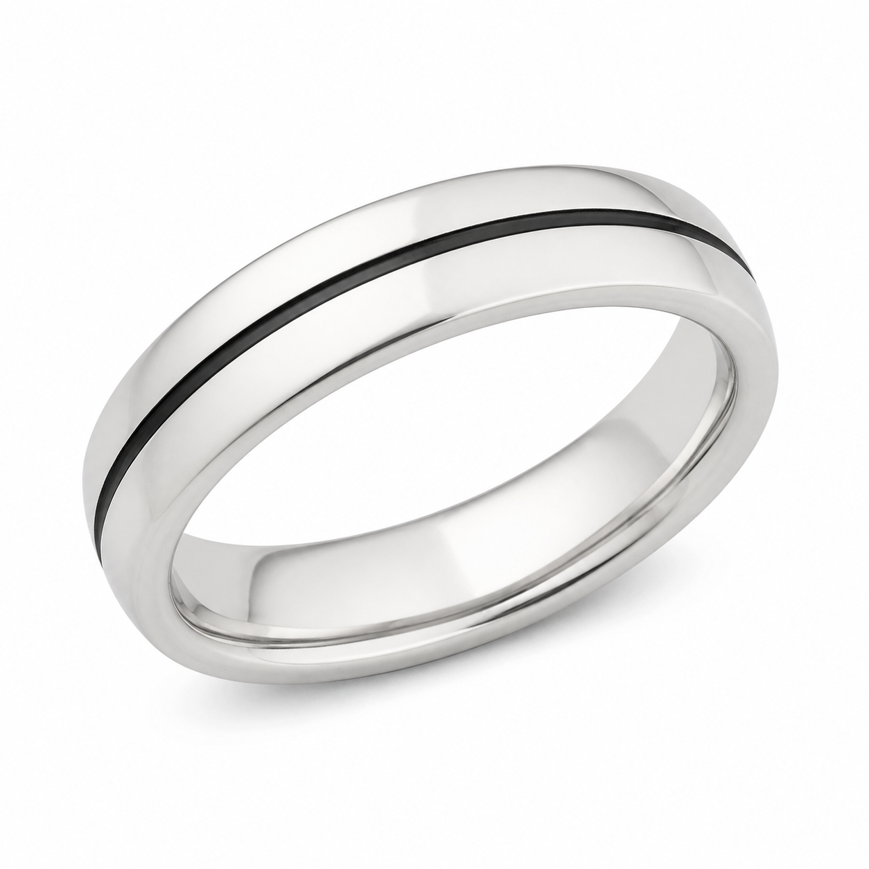 Aliança Prata Traço — 4 mm